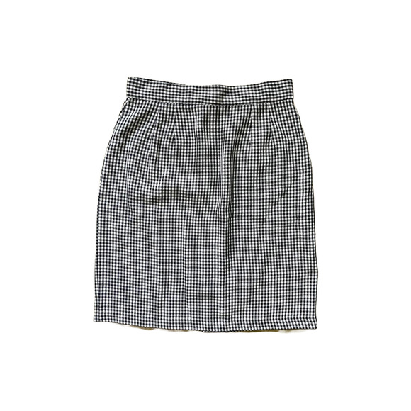 Womens Gingham Plaid Mini Skirt Black White Coquette Preppy Academia Twee Femme - Picture 1 of 9